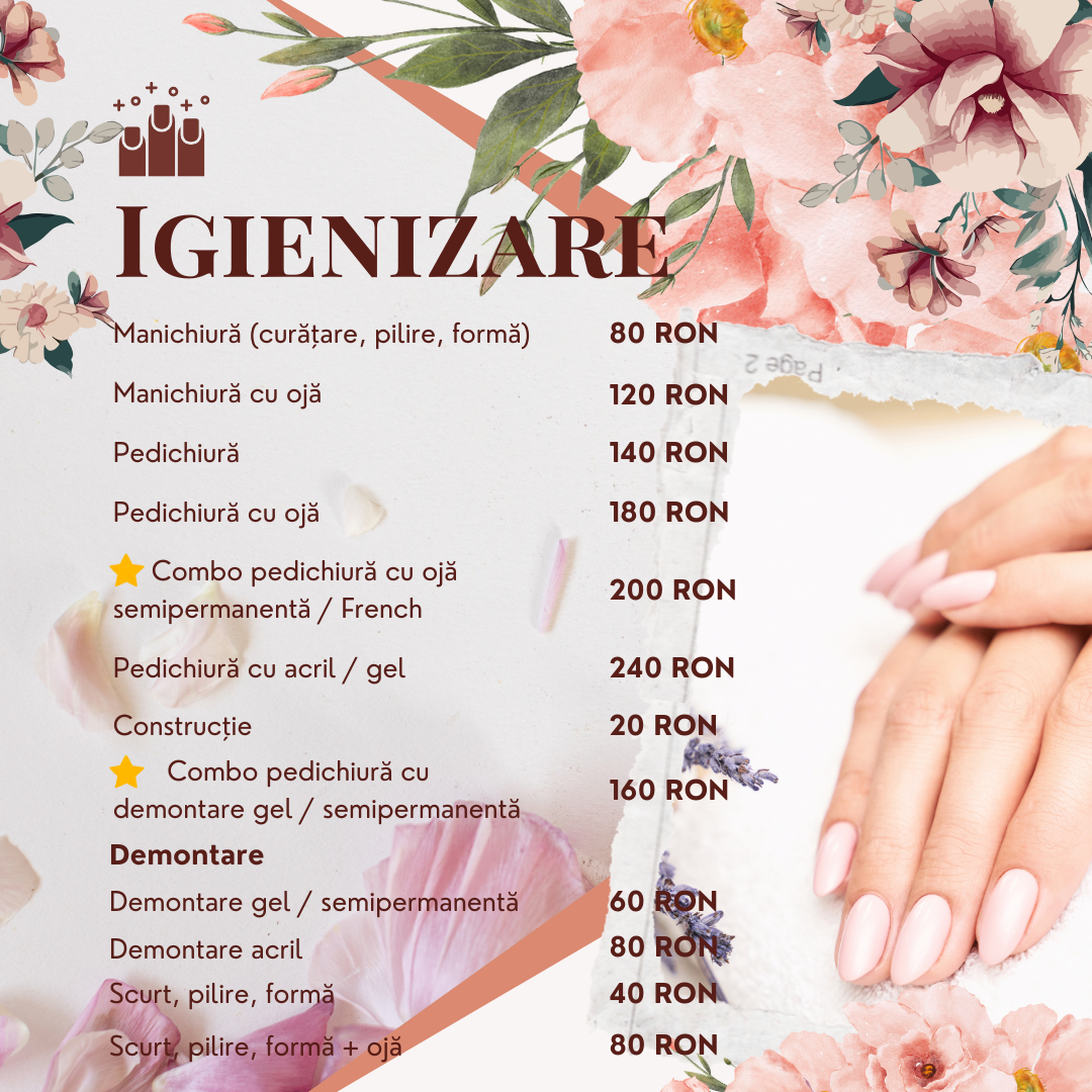 Hygiene and Pedicure Prices